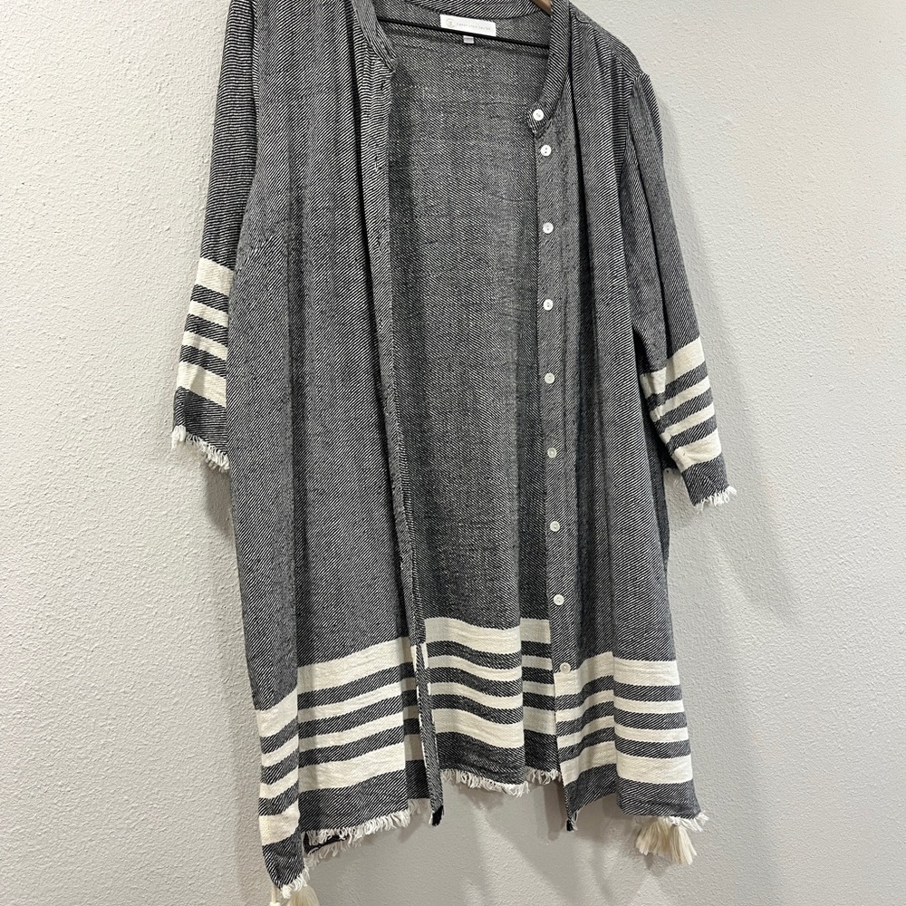 Corey Lynn Calter Black and White Textured Cardigan